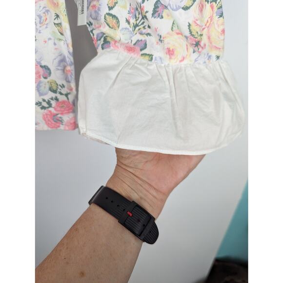 Batsheva X Laura Ashley Spring Prairie Blouse Floral Print Ruffle Cropped 8 NWT - Picture 10 of 12
